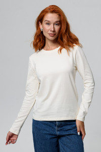 Лонгслив женский №14436/1 кулирка с лайкрой (последний размер) молочный 54