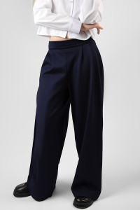 Брюки школьные SP2716 трикотаж стрейч (последний размер) темно-синий 152