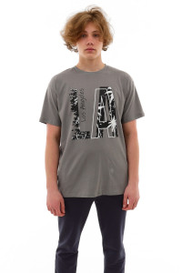 Футболка детская №1600 кулирка (последний размер) серый 134-140