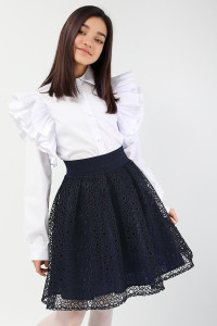 Юбка школьная SP0114 сетка (последний размер) темно-синий 140