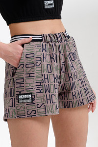 Шорты женские №8455 футер с лайкрой 2-х нитка (последний размер) капучино 46,52