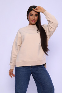 Свитшот женский №55072 футер 3-х нитка (последний размер) бежевый 50
