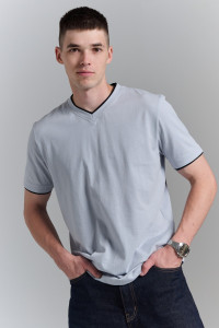 Футболка мужская №14490 кулирка (р-ры: 48-58) светло-серый