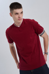 Футболка мужская №14490 кулирка (р-ры: 48-58) бордо