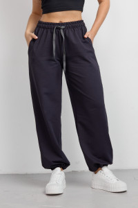 Брюки женские №36976 футер 2-х нитка (р-ры: 42-54) графит