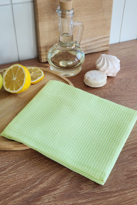 Полотенце кухонное вафельное однотонное "Лайм"
