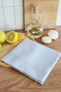 Полотенце кухонное вафельное однотонное "Серый"