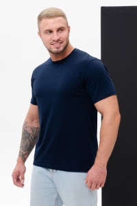 Футболка мужская "Матвей" кулирка (последний размер) темно-синий 70