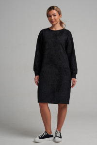 Платье женское 976 футер 2-х нитка пенье винтаж (р-ры: 44-56) черный винтаж