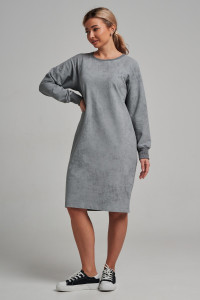 Платье женское 976 футер 2-х нитка пенье винтаж (р-ры: 44-56) серый винтаж