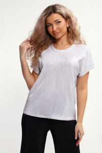 Блузка женская №32741 атлас стрейч (р-ры: 46-56) жемчужно-белый