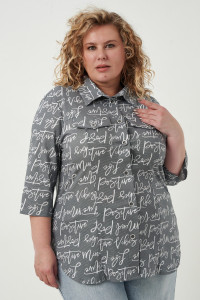 Рубашка женская №83605 кулирка (р-ры: 54-68) серый