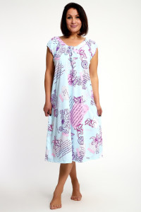 Сорочка женская №88131 кулирка (р-ры: 60-66) голубой