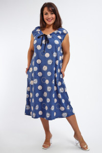 Платье женское №88129 кулирка (р-ры: 56-70) индиго
