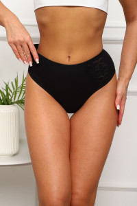 Трусы женские №64923 хлопок стрейч (р-ры: 50-54) черный