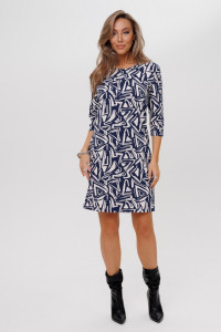 Платье женское П199 футер с лайкрой (р-ры: 46-60) темно-синий