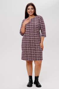 Платье женское П200 футер 2-х нитка петля пенье (р-ры: 46-60) винный