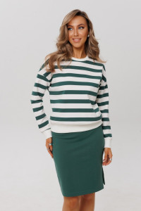 Костюм двойка женский К246 (с юбкой) футер 2-х нитка пенье (р-ры: 46-60) зеленый