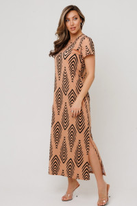 Платье женское П197 кулирка (р-ры: 46-60) бежевый