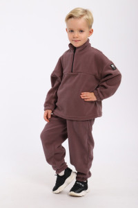 Костюм двойка детский МЛШ "Ralph" флис (р-ры: 86-110) серо-коричневый