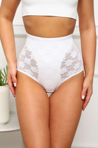 Трусы женские №64920 хлопок стрейч с кружевом (р-ры: 44-48) белый