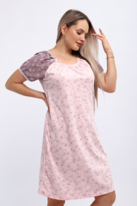 Сорочка женская М296 "Карина" кулирка (р-ры: 46-60) цветы на розовом