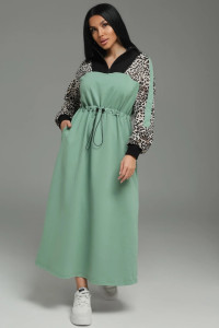 Платье женское "Луиза" футер 2-х нитка с лайкрой пенье (р-ры: 50-64) оливковый