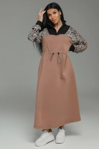 Платье женское "Луиза" футер 2-х нитка с лайкрой пенье (р-ры: 50-64) кофе