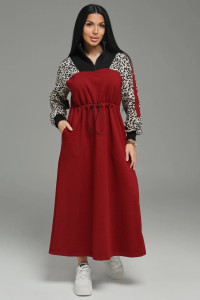 Платье женское "Луиза" футер 2-х нитка с лайкрой пенье (р-ры: 50-64) бордо