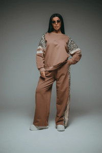 Костюм двойка женский "Хлоя" футер 2-х нитка с лайкрой (р-ры: 50-64) кофе