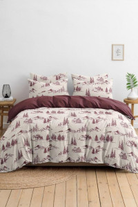 Постельное белье поплин стандарт "Зимняя деревня"