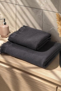 Набор вафельных полотенец "Соты" 2 шт. кофейный