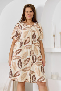 Халат женский "Мира" махра (р-ры: 48-62) бежевый