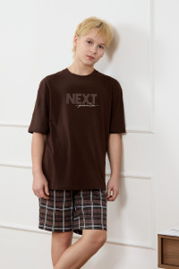 Костюм двойка детский "Браун-2" кулирка (р-ры: 140-170) коричневый