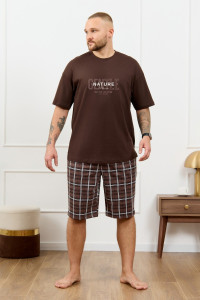 Костюм двойка мужской "Браун-4" кулирка (р-ры: 48-58) коричневый