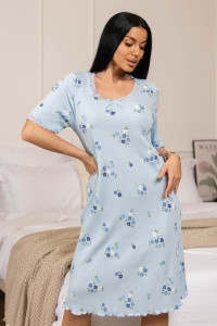 Сорочка женская 2130 кашкорсе (р-ры: 48-58) голубой