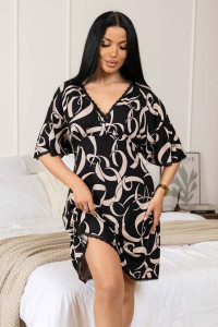 Туника женская 1999/5 вискоза (р-ры: 46-60) светло-бежевый-черный