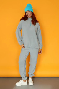 Костюм двойка женский 2076/2 флис (р-ры: 42-52) светло-серый