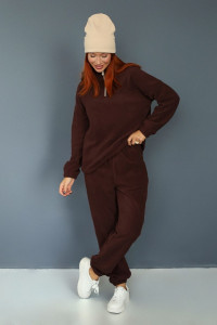 Костюм двойка женский 2076/10 флис (р-ры: 42-52) шоколад