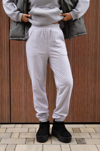 Брюки женские 2252/2 футер 3-х нитка с мехом (р-ры: 44-58) меланж