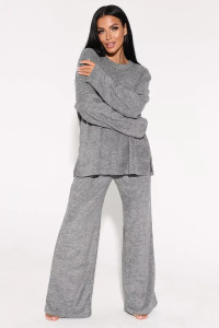 Костюм двойка женский 2066/1 махра (р-ры: 44-58) серый