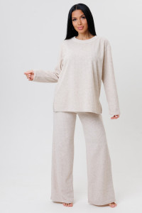 Костюм двойка женский 2066 махра (р-ры: 44-58) молоко