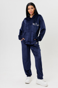 Костюм двойка женский 2226 велюр (р-ры: 46-56) синий