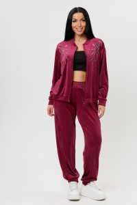 Костюм двойка женский 2227 велюр (р-ры: 46-56) бордо