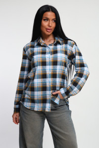 Рубашка женская М380 кулирка (р-ры: 46-60) песочно-голубой