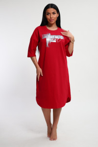 Туника женская М457 "Даша" кулирка (р-ры: 46-60) бордо