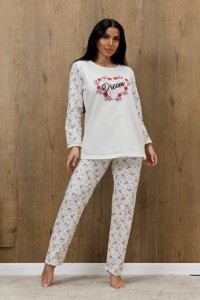 Пижама женская "Ксюша" 1334-1 футер с начесом (р-ры: 46-60) молочный