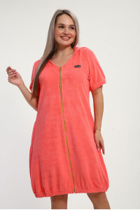 Халат женский "Амина" махра (р-ры: 46-56) коралл