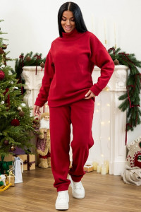 Костюм двойка женский 0672-65 флис (р-ры: 46-58) бордо