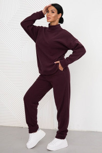 Костюм двойка женский 0672-66 флис (р-ры: 46-58) баклажан